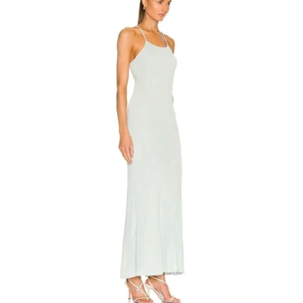 AUTEUR Women's Joan Open Back Rib Knit Maxi Dress Pale Mint Green Size M - Picture 13 of 16